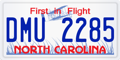 NC license plate DMU2285