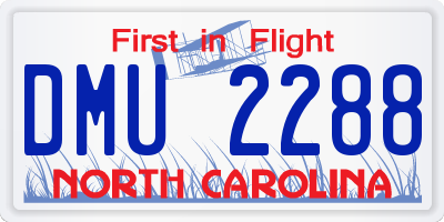 NC license plate DMU2288