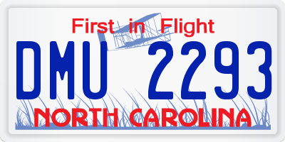 NC license plate DMU2293