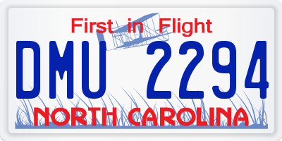 NC license plate DMU2294