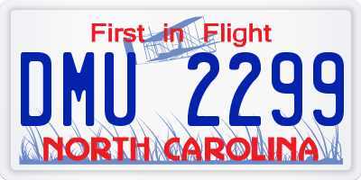 NC license plate DMU2299