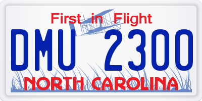 NC license plate DMU2300