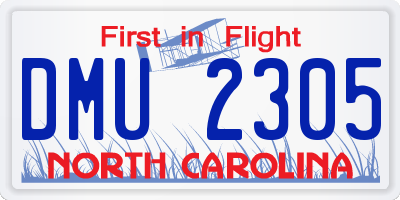 NC license plate DMU2305