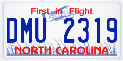 NC license plate DMU2319