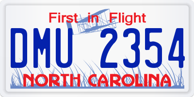 NC license plate DMU2354