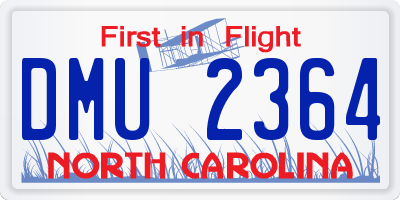 NC license plate DMU2364