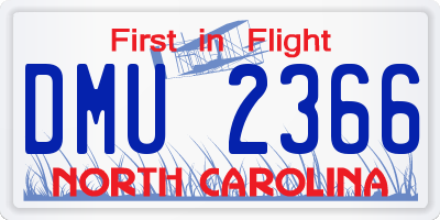 NC license plate DMU2366