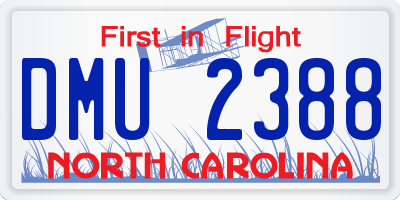 NC license plate DMU2388