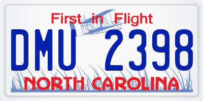 NC license plate DMU2398