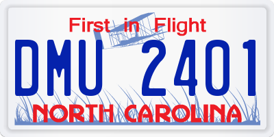 NC license plate DMU2401