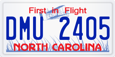 NC license plate DMU2405