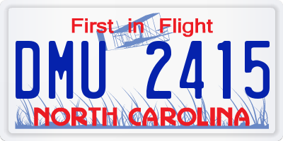 NC license plate DMU2415
