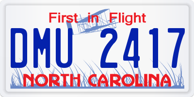 NC license plate DMU2417