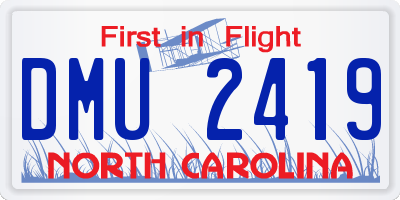 NC license plate DMU2419