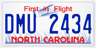 NC license plate DMU2434