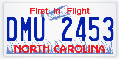 NC license plate DMU2453