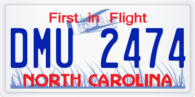 NC license plate DMU2474