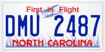 NC license plate DMU2487