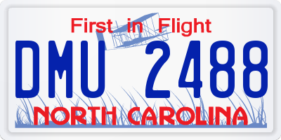 NC license plate DMU2488