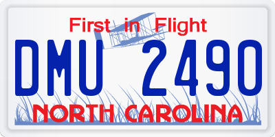 NC license plate DMU2490