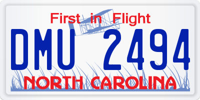 NC license plate DMU2494