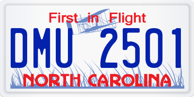 NC license plate DMU2501