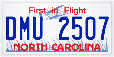 NC license plate DMU2507