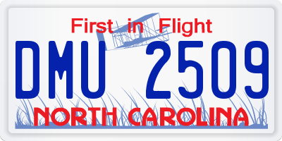 NC license plate DMU2509