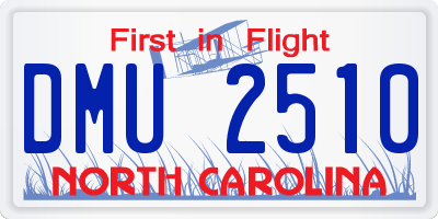 NC license plate DMU2510