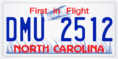 NC license plate DMU2512