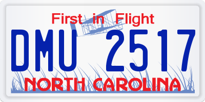 NC license plate DMU2517