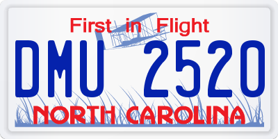 NC license plate DMU2520