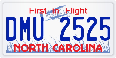 NC license plate DMU2525