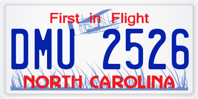 NC license plate DMU2526
