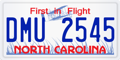 NC license plate DMU2545