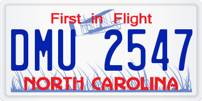 NC license plate DMU2547