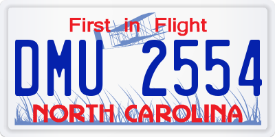 NC license plate DMU2554