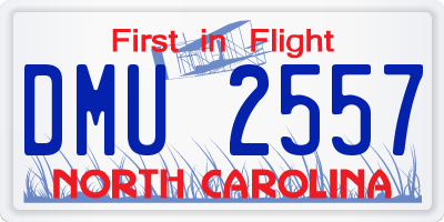 NC license plate DMU2557
