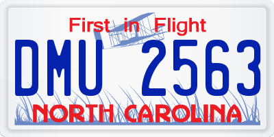 NC license plate DMU2563