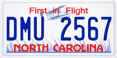 NC license plate DMU2567
