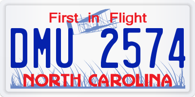 NC license plate DMU2574