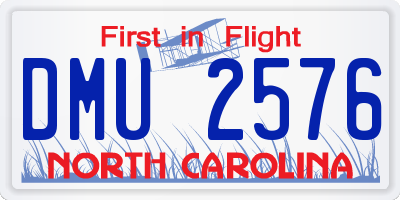 NC license plate DMU2576