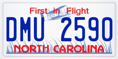 NC license plate DMU2590