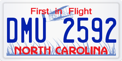NC license plate DMU2592