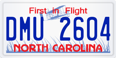 NC license plate DMU2604