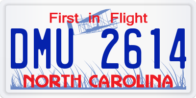 NC license plate DMU2614