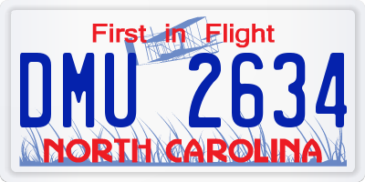 NC license plate DMU2634