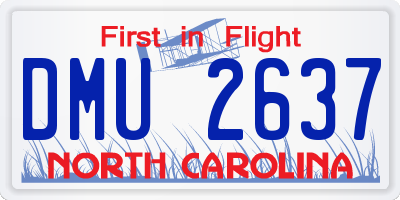 NC license plate DMU2637