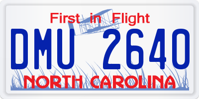 NC license plate DMU2640