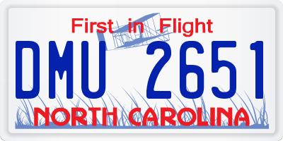 NC license plate DMU2651